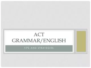 ACT Grammar/English