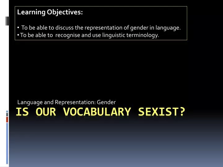 language and representation gender