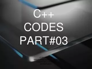 C++ CODES PART#03