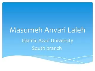 Masumeh Anvari Laleh