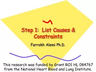 Step 1: List Causes &amp; Constraints