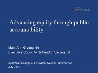 Advancing equity through public accountability