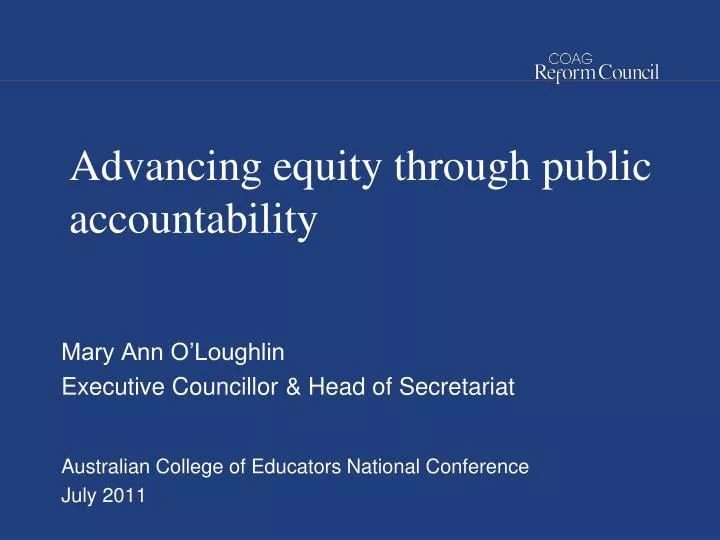 advancing equity through public accountability