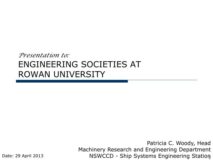 presentation to engineering societies at rowan university
