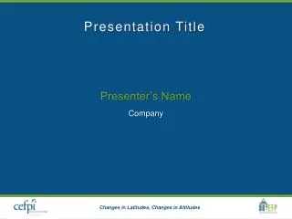presenter s name company