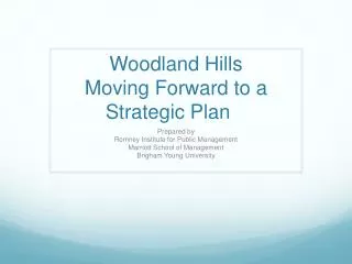 Woodland Hills Moving Forward to a Strategic Plan