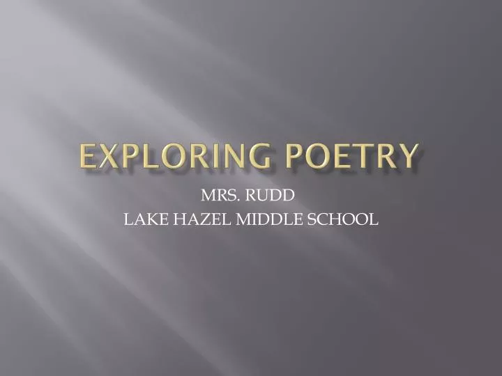 exploring poetry