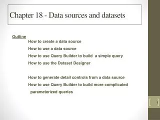 Chapter 18 - Data sources and datasets