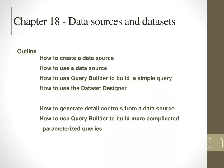 chapter 18 data sources and datasets