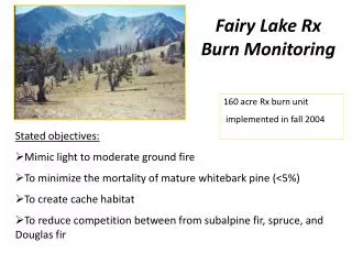 Fairy Lake Rx Burn Monitoring