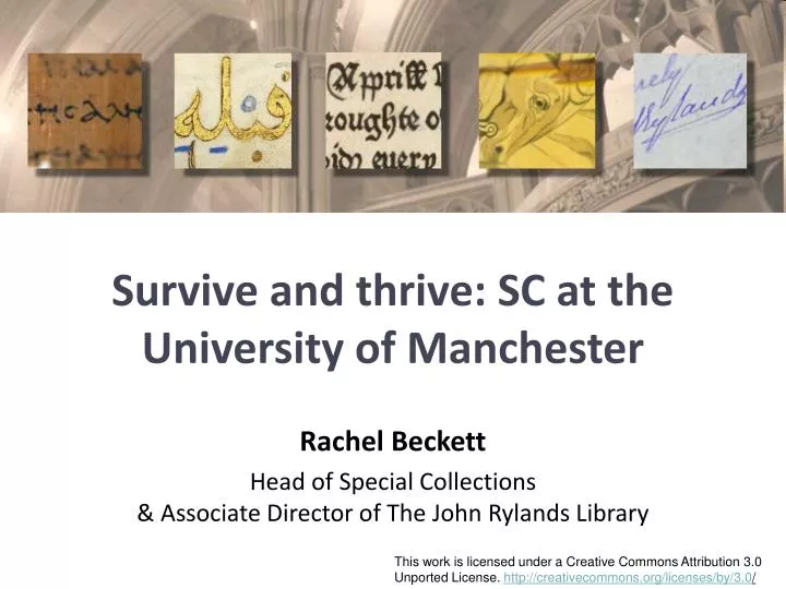 survive and thrive sc at the university of manchester