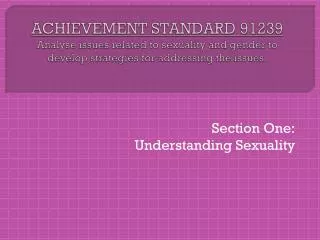 Section One: Understanding Sexuality
