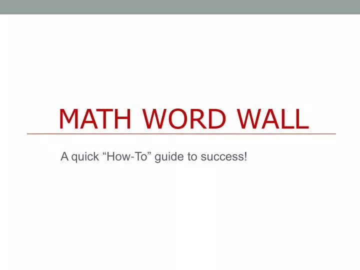 math word wall