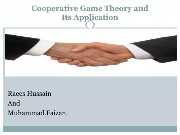 cooperative game theory and its application