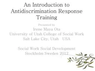 An Introduction to Antidiscrimination Response Training