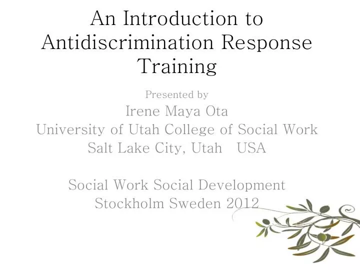 an introduction to antidiscrimination response training