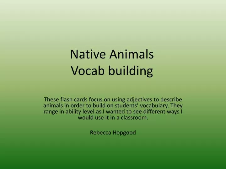 native animals vocab building