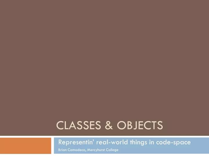 classes objects
