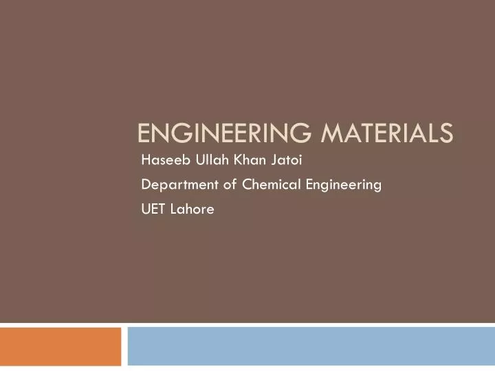 engineering materials