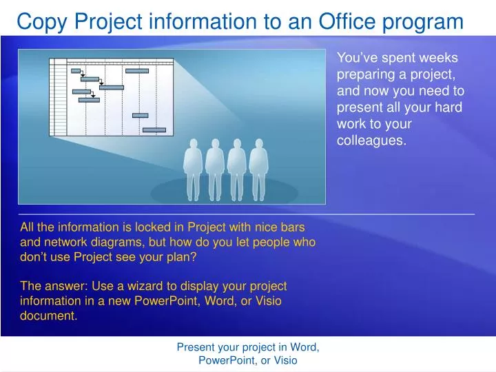copy project information to an office program
