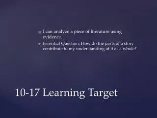 10-17 Learning Target