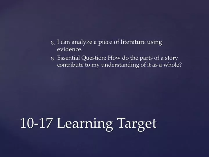 10 17 learning target