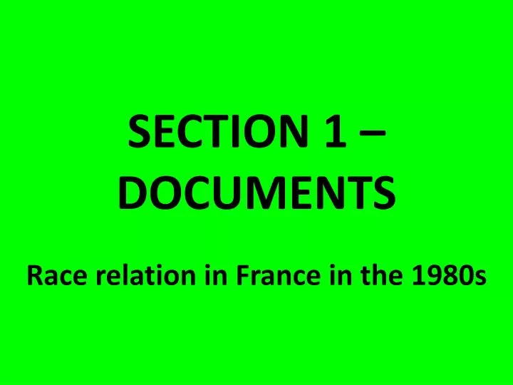 section 1 documents