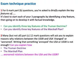 Exam technique practice