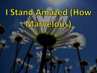 I Stand Amazed (How Marvelous)