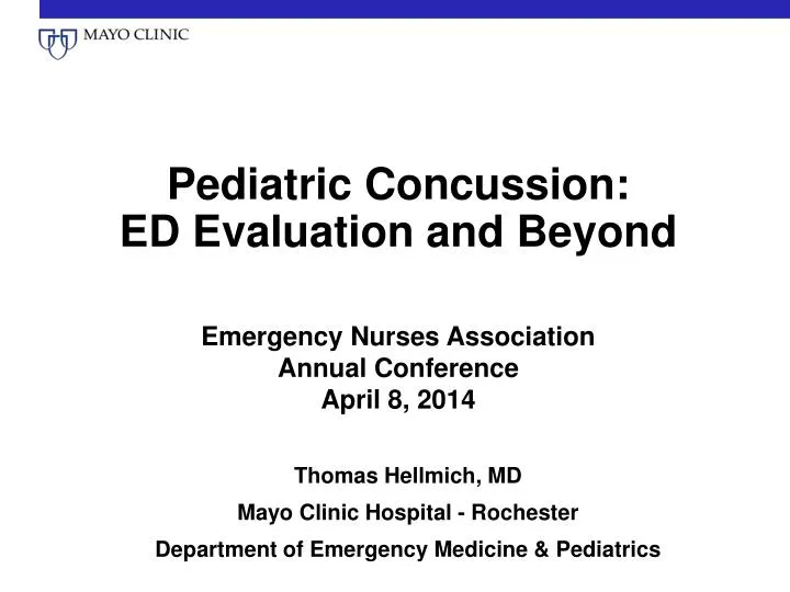 pediatric concussion ed evaluation and beyond