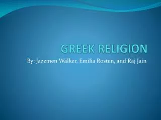 GREEK RELIGION