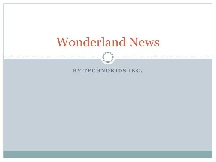 wonderland news