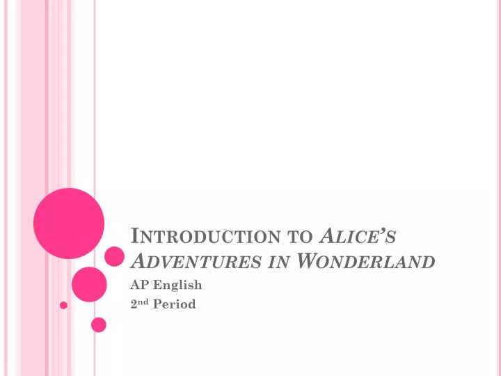 introduction to alice s adventures in wonderland