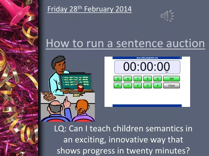 how to run a sentence auction