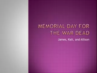 Memorial Day for the War Dead