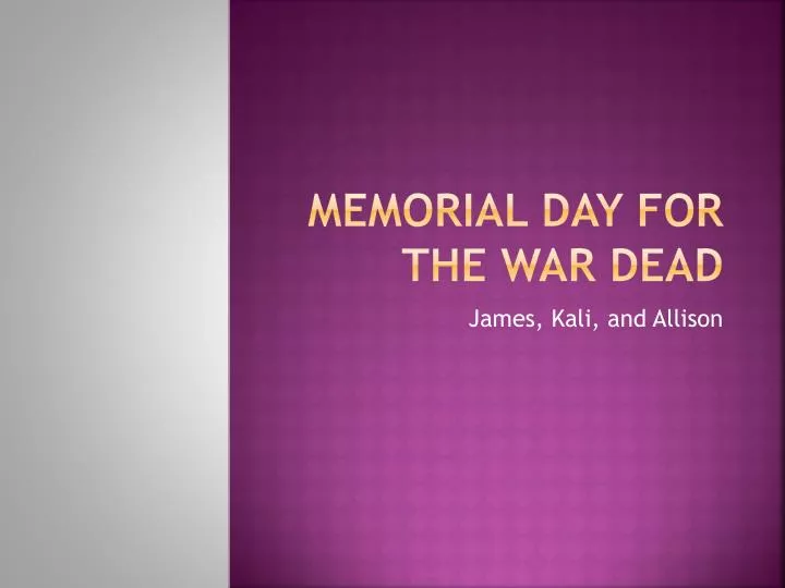 memorial day for the war dead