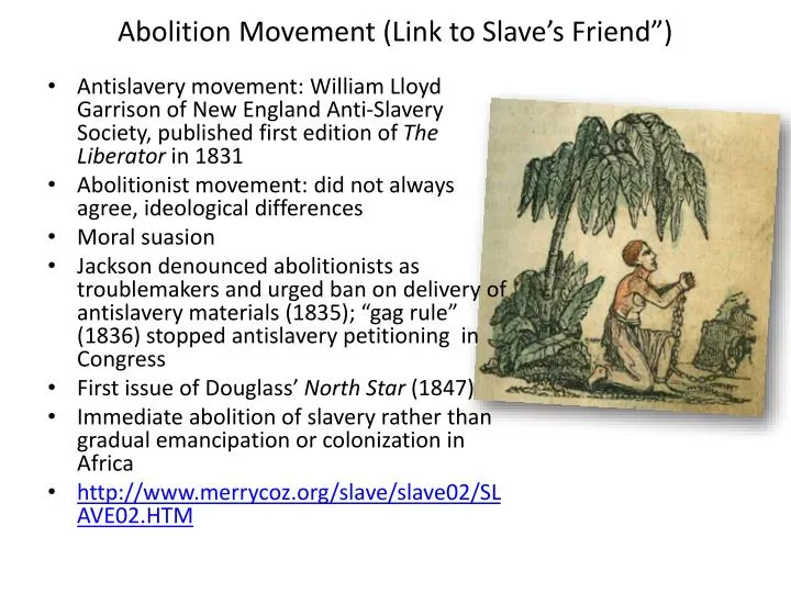 abolition movement link to slave s friend