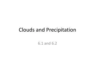 clouds and precipitation