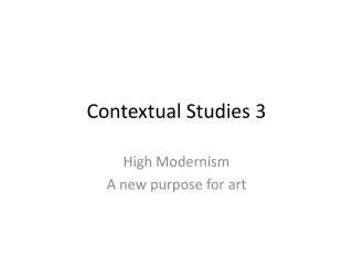 Contextual Studies 3