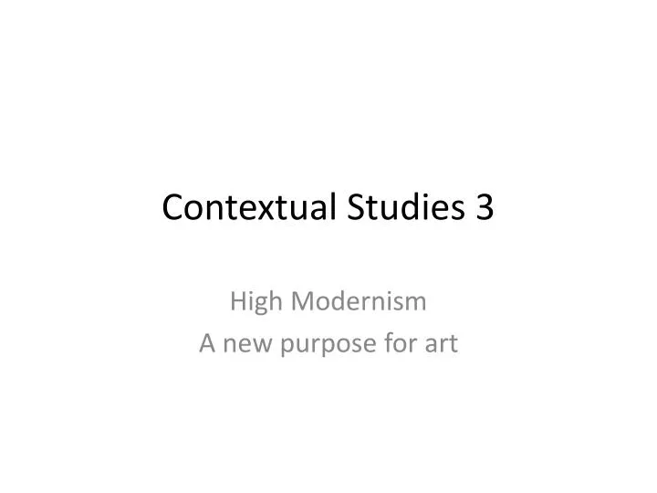 contextual studies 3