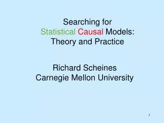Richard Scheines Carnegie Mellon University