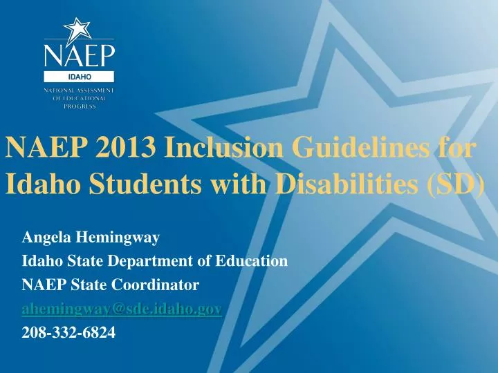 naep 2013 inclusion guidelines for idaho students with disabilities sd