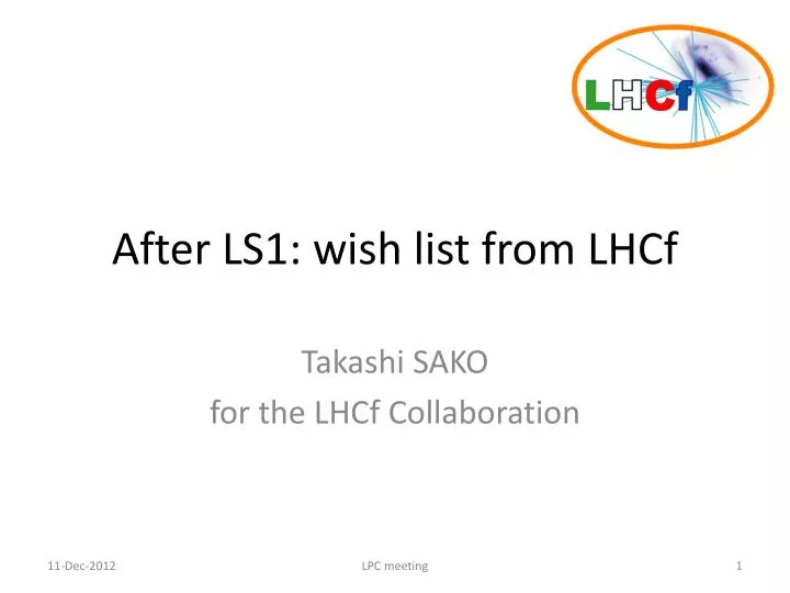 after ls1 wish list from lhcf