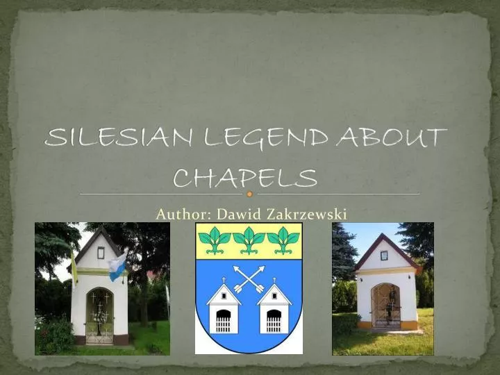 silesian legend about chapels