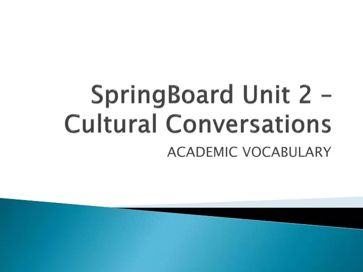 springboard unit 2 cultural conversations