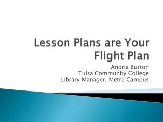Lesson Plans are Your Flight Plan