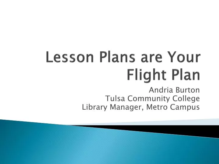 lesson plans are your flight plan