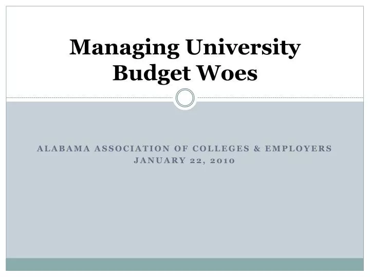 managing university budget woes