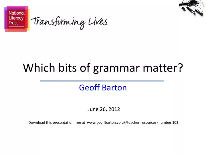 which bits of grammar matter