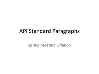 API Standard Paragraphs